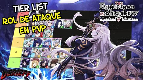 Tier List Personajes Rol De Ataque Pvp The Eminence In Shadow Rpg Youtube