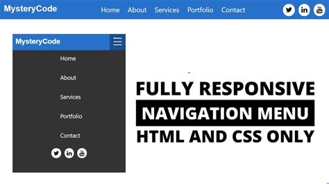 Responsive Top Navigation Menu Bar Using HTML CSS
