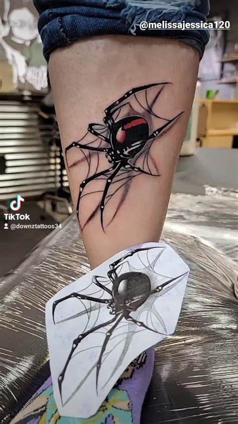 Black Widow Tattoo Realistic Downz Tattoos Spider Spidertattoo 🕷