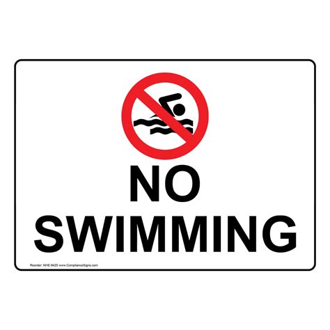 No Swimming Sign Nhe 9420 No Swimming Diving