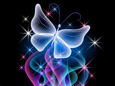 Download Sparkles Pink Blue Artistic Butterfly Hd Wallpaper