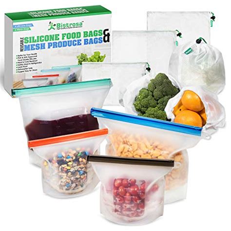Reusable silicone food fresh bag seal storage container freezer ziplock (9pack) $11.99. Dishwasher Safe BPA Free - 2 Large & 2 Medium - Reusable ...