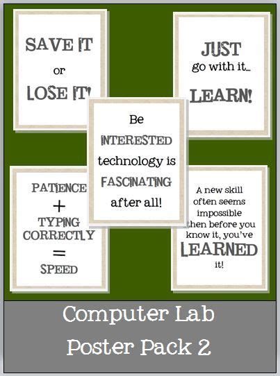 Another Computer Lab Poster Pack 5 Motivating Posters To Hang In Your