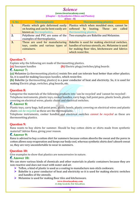 Suitable for teachers and students. NCERT Solutions for Class 8 Science Chapter 3 in PDF for ...