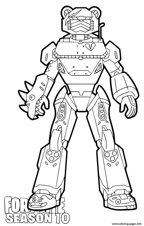 Find more coloring pages online for kids and adults of mini fortnite lama skin coloring pages to print. Print Mecha Team Leader Fortnite season 10 coloring pages ...