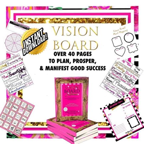 Full Set Complete Vision Board Kit In A Book Printable Etsy Vision