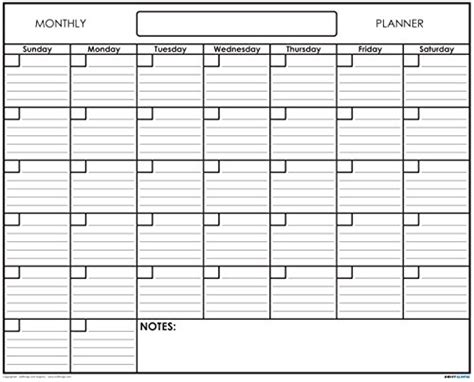 Wall Calendar Monthly Planner Blank Reusable 18 X 24 Erasable For