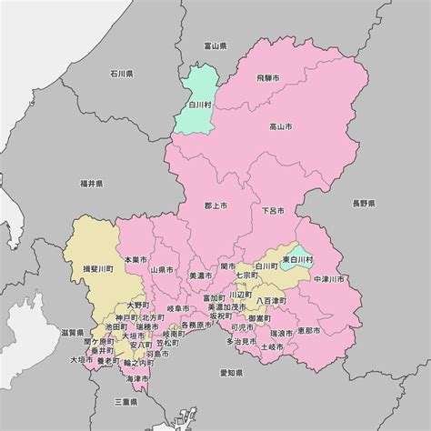岐阜県の地図 Map It マップ・イット