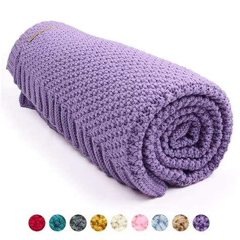 Mimixiong Cellular Baby Blanket For Pram Cot Bed Moses Basket Purple Amazon Co Uk Baby