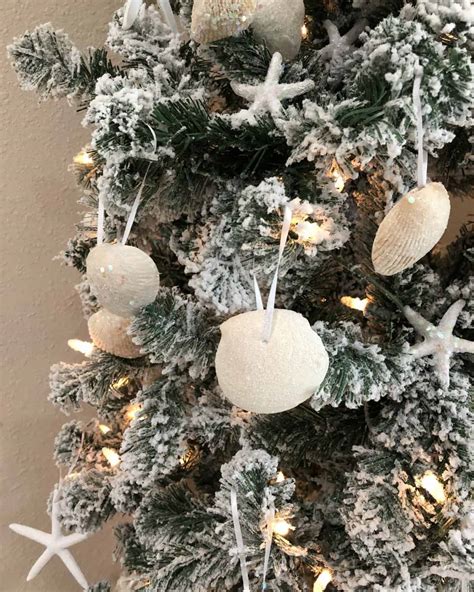 Diy Glitter Seashell Christmas Ornaments Coastal Cheryl