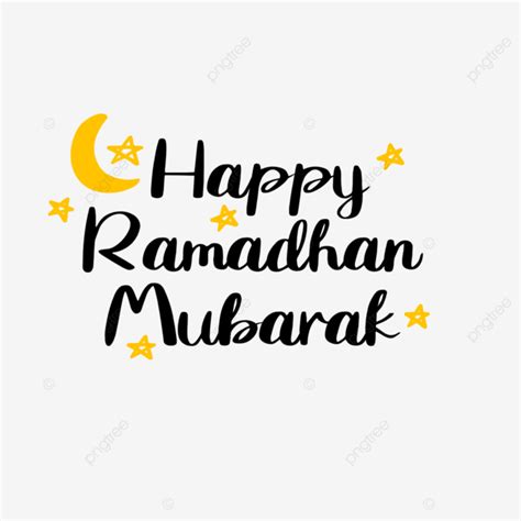Happy Ramadan Mubarak Art Text With Moon And Star Clip Vector Ramadan
