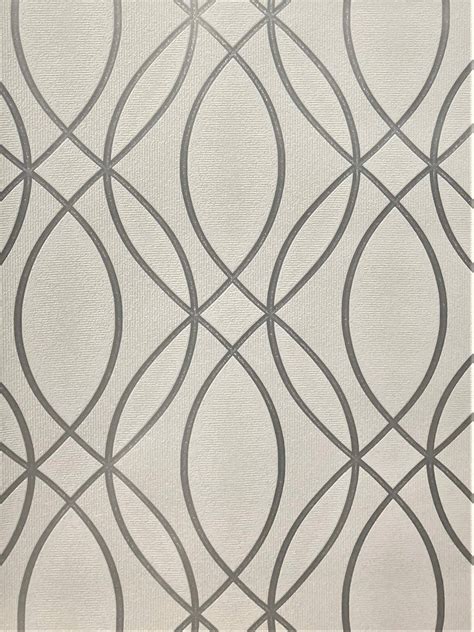 Ogee Silver Oval Geometric Wallpaper Wallpaper Fads