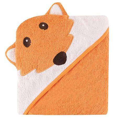 Luvable Friends Animal Face Hooded Towel Orange Fox Baby And Toddler