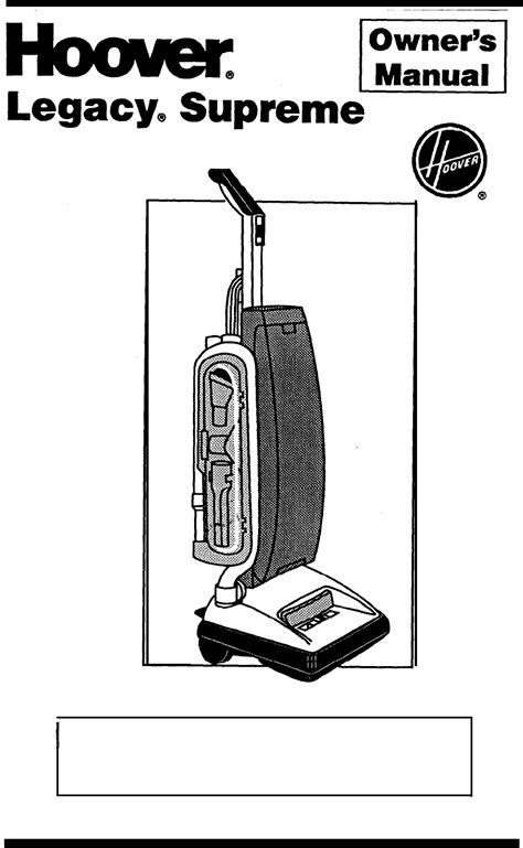 Hoover Vacuum Cleaners Manuals
