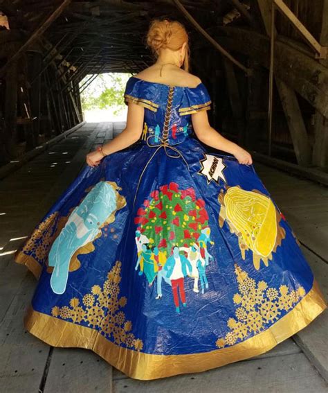 This Teen Spent 400 Hours Creating A Covid Themed Prom Dress Using Duct
