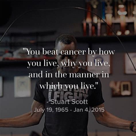 You beat cancer by how you live, why you live and in the manner in which you live. Pin by Alana Guy on Quotes! I love 'em | Stuart scott, Beat cancer, Motivational quotes