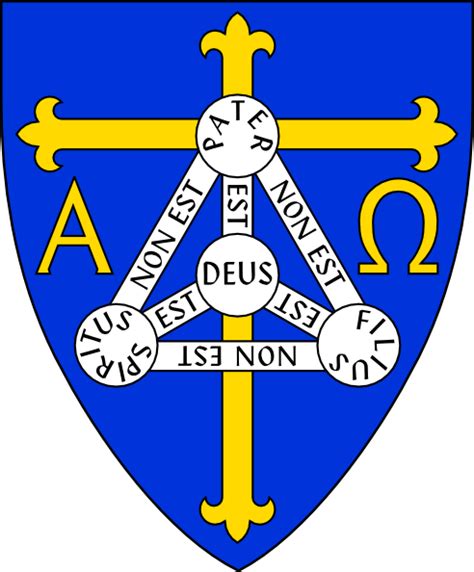 Coat Of Arms Of Anglican Diocese Of Trinidadincludes Christian Symbols Of Cross Alpha And Omega