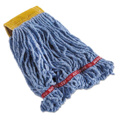 Rubbermaid Commercial Swinger Loop Shrinkless Cottonsynthetic Mop Heads Small Blue 6 Count