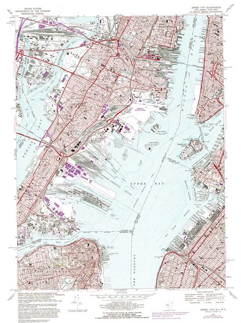 Jersey City Topographic Map 124000 Scale New Jersey
