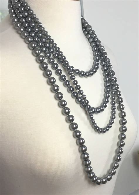 Unique Long Multi Strand Pearl Necklace Designer Inspired Etsy