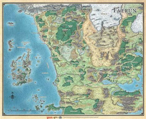 Dungeons And Dragons Sword Coast Adventurers Guide Faerun Map Game