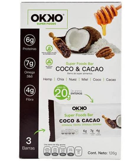 Barra De Coco Y Cacao 40 G Okko P 4