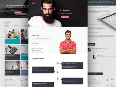 Grab one of these personal, resume, curriculum (cv), or portfolio website templates. CV / Resume PSD website template | Psd website, Website ...