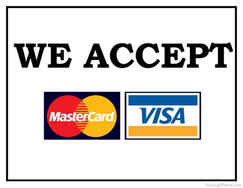 We Accept Credit Cards Printable Sign Arts Arts