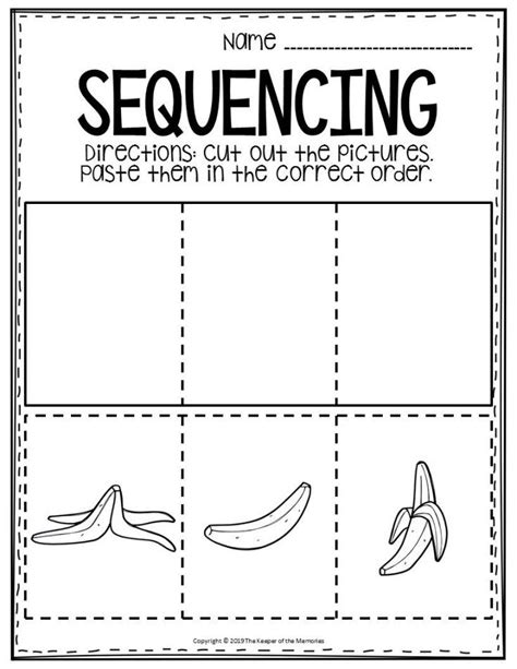Sequencing Preschool Worksheets Banana Story Sequencing Worksheets