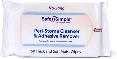 Safe N Simple Peri Stoma And Adhesive Remover Wipe 50 Count Amazon