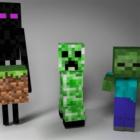 The minecraft free trial is available on windows 10, android, playstation 4, playstation 3, and vita. minecraft mobs | CGTrader