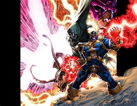 Marvel Villains Thanos Loki Dr Doom And Galactus Comic Book