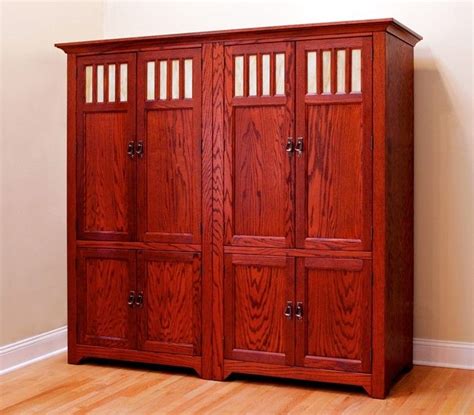 The best wall color to pair with your reddish brown paneling, cabinetry or flooring is one that establishes an eye. Custom Made Eight Door Entertainment Center: Red Oak With ...