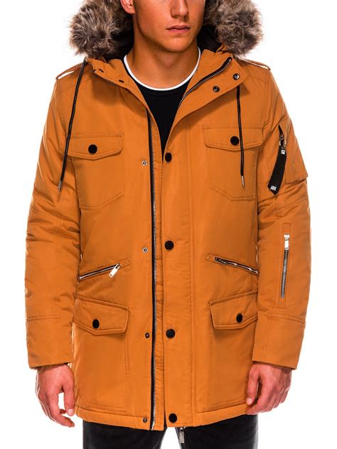 Mens Winter Parka Jacket C410 Mustard Modone Wholesale Clothing