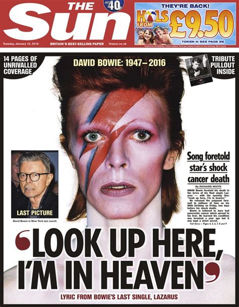 David Bowie Death Dominates Newspaper Front Pages News Music Week
