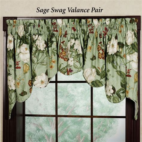 Image Detail For Garden Duchess Swag Valance Pair By Waverly Valance Floral Curtains Burlap
