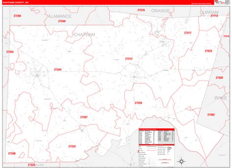 Chatham County Nc Zip Code Maps Red Line