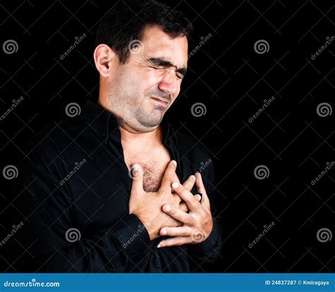 Young Man Having A Heart Attack Stock Image Image Of Cardiology