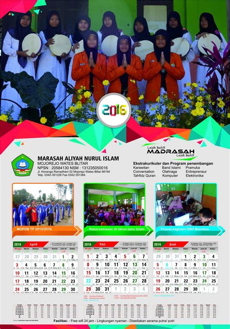 Kalender Sekolah 3 Madrasah Calendar Design Coreldraw Design
