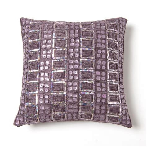 Best Home Fashion Mother Of Pearl And Sequin Purple Pillow Pillow
