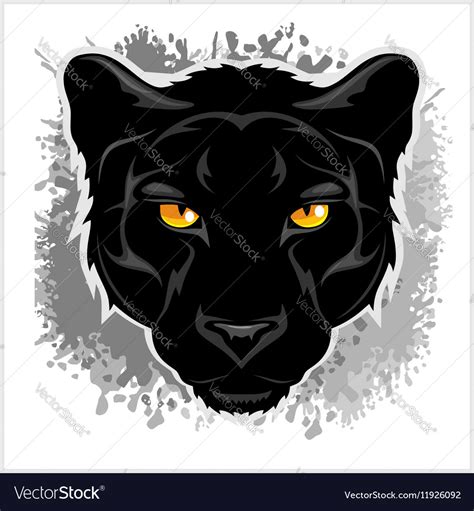 Black Panther Head On Grunge Background Vector Image