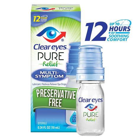 Clear Eyes Pure Relief Preservative Free Eye Drops Multi Symptom