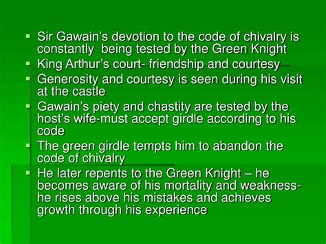 Ppt Themes In Sir Gawain And The Green Knight Powerpoint Presentation