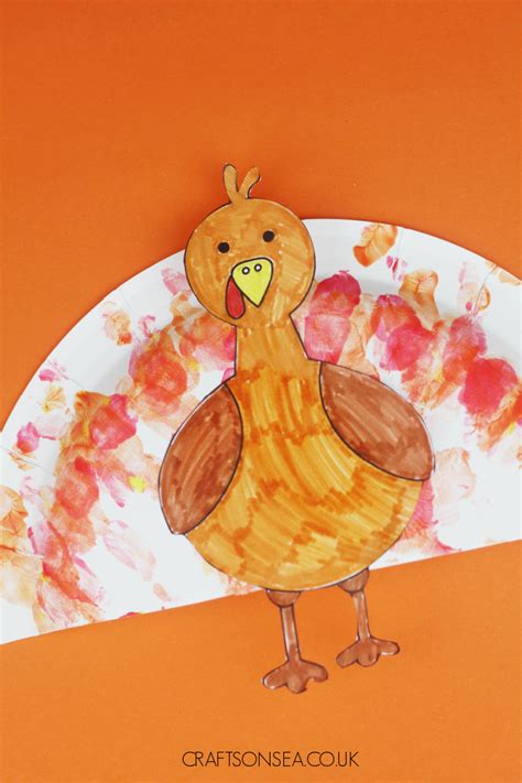 Handprint Paper Plate Turkey Craft Crafts On Sea