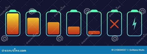 Battery Symbol Collection Different Level Of Charge Battery Charge