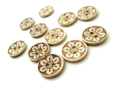 10 Coconut Shell Buttons 13 Or 15mm Daisy Flower Etsy Canada
