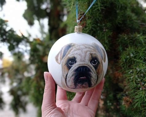 Custom Dog Ornament Hand Painted Ornaments Pet Portrait Bauble Etsy