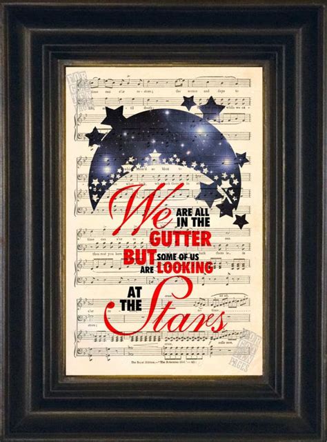 Oscar Wilde Looking At The Stars Quote Print On Recycled Sheet Etsy