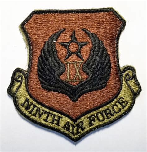 Us Air Force 9th Ninth Air Force Subdued Military Hook Back Patch Ebay