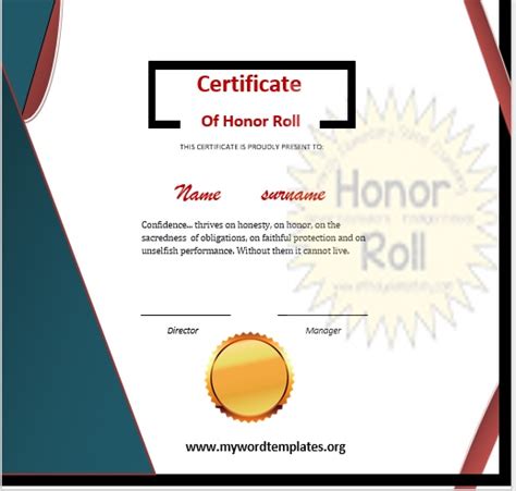 11 Free Honor Roll Certificate Templates My Word Templates